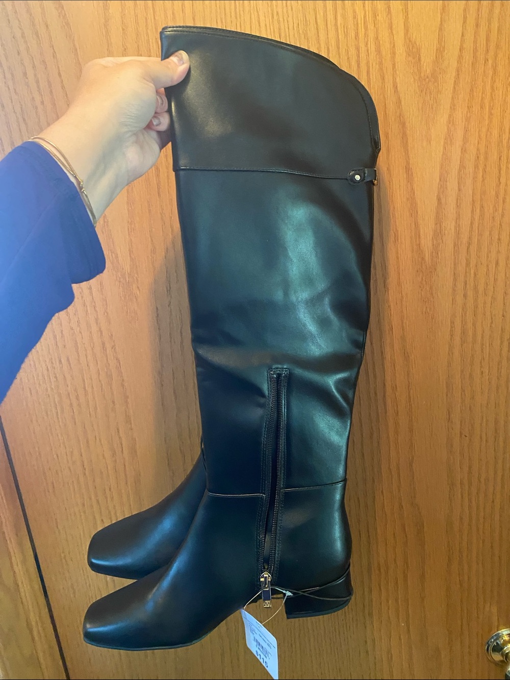 Liz Claiborne Black Over-the-Knee Faux Leather Boots